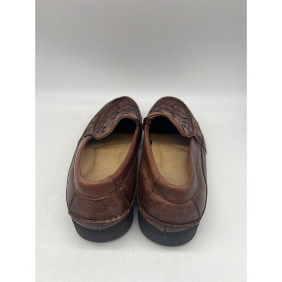 Dockers Brown Men’s Woven Leather Padded Loafers Size 10 - Picture 4 of 9
